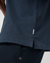 Short Sleeve Knit Oxford Camp Collar Button Down