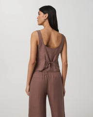 Trestles Twill Button Front Top