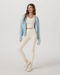 Émilie Full Zip Cashmere Rib Hoodie